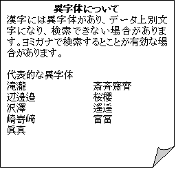 : َ̂ɂ
ɂَ͈̂Af[^ʕɂȂAłȂꍇ܂B~KiŌƂƂLȏꍇ܂B

\IȈَ
@@@@@@@֐V
糁@@@@@@N
V@@@@@@@ꡗy
蛽@@@@@@xy
^

